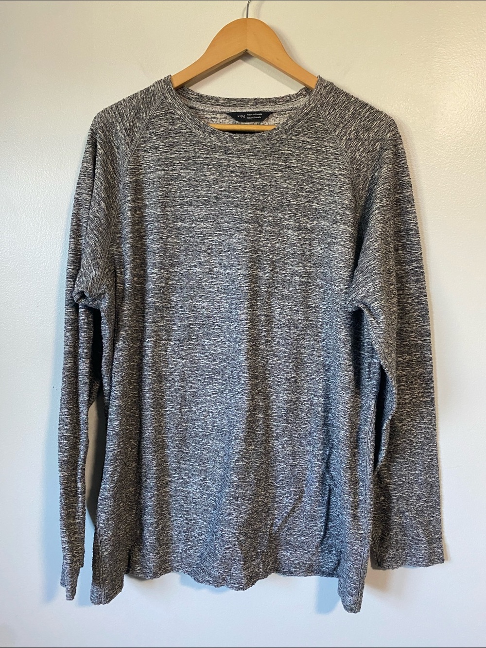 Wings + Horns Heather Gray Crewneck Long Sleeve Shirt cotton XL